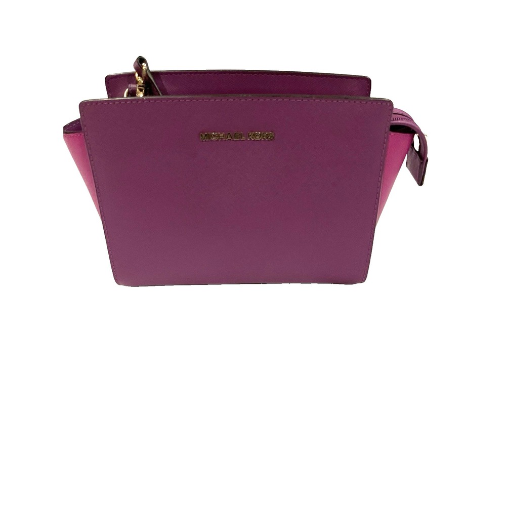 michael kors handbag crossbody used purple leather - Picture 5 of 8